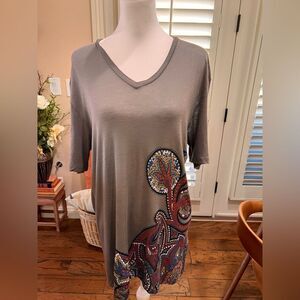 Armani Exchange Paisley printed short-sleeved T-shirt. Women Size Large